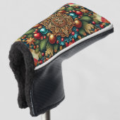 /Classic kleurrijke kerst Golfheadcover (3/4 voorkant)