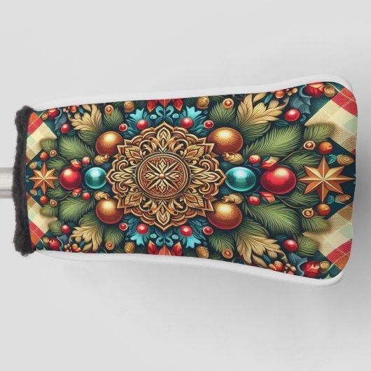 /Classic kleurrijke kerst Golfheadcover (Voorkant)