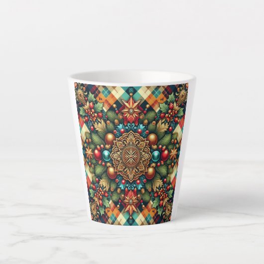 /Classic kleurrijke kerst Latte Mok (Voorkant)
