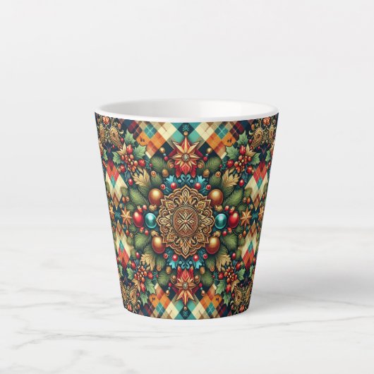 /Classic kleurrijke kerst Latte Mok (Voorkant)
