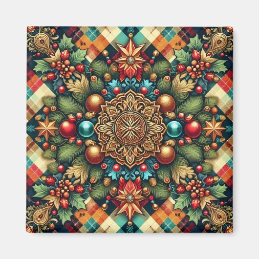 /Classic kleurrijke kerst Magneet (Voorkant)