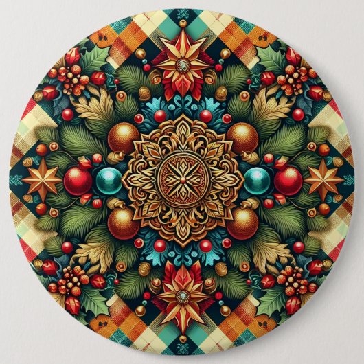 /Classic kleurrijke kerst Ronde Button 6,0 Cm (Voorkant)