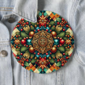 /Classic kleurrijke kerst Ronde Button 6,0 Cm (In situ)