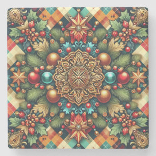 /Classic kleurrijke kerst Stenen Onderzetter