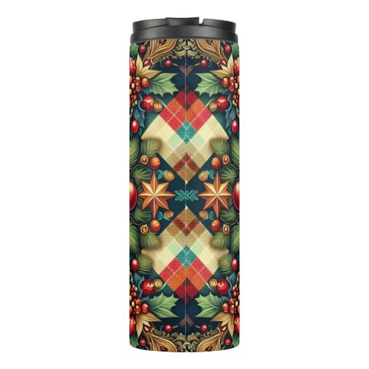 /Classic kleurrijke kerst Thermosbeker (Achterkant)