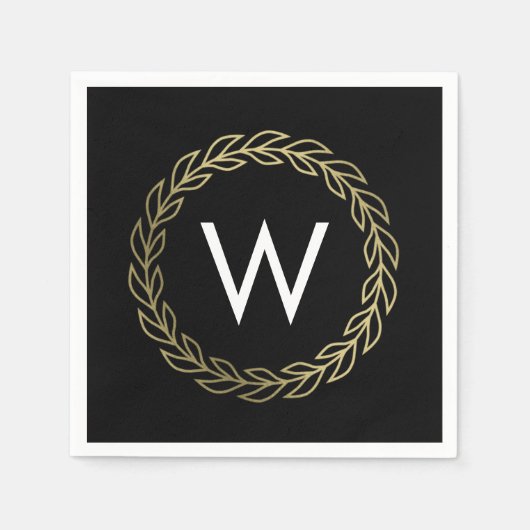 Classic Krans BEWERKBARE KLEUR Afstuderen servette Servetten (Voorkant)