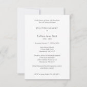 Classic Lace Photo Funeral Service Loved Ones Notitiekaartje (Achterkant)