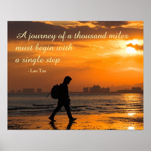 Classic Lao Tzu Journey Quote Poster (Voorkant)