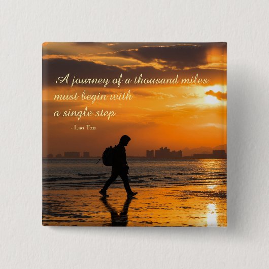 Classic Lao Tzu Journey Quote Vierkante Button 5,1 Cm (Voorkant)