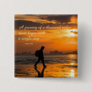 Classic Lao Tzu Journey Quote Vierkante Button 5,1 Cm