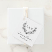 Classic Laurel Wedding Initiaal Monogram Bedankjes Labels (In situ)