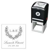 Classic Laurel Wedding Initiaal Monogram Zelfinktende Stempel (In situ)