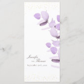 Classic Lavender Eucalyptus Glitter Weddenschap Me Menu (Achterkant)
