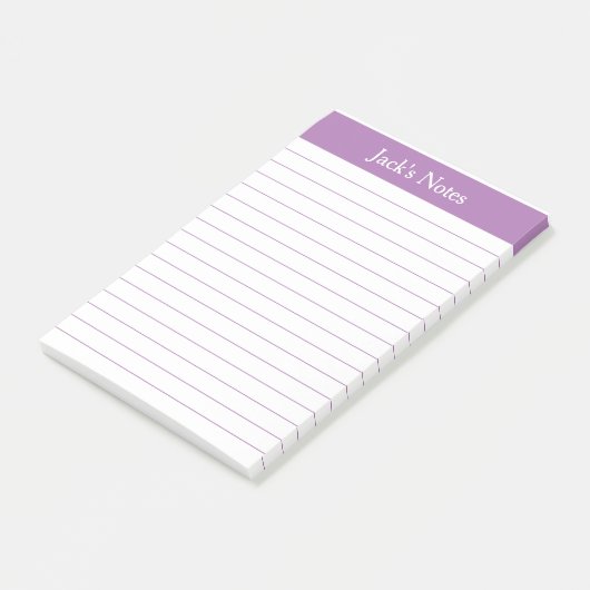 Classic Lavender Lined Personalized Post-it® Notes (Schuin)