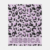Classic Lavender Pink Leopard Print Fleece Deken (Voorkant)