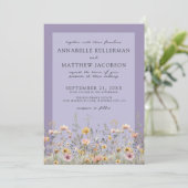 Classic Lavender Wildflower Floral Wedding Kaart (Staand voorkant)