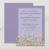 Classic Lavender Wildflower Floral Wedding Kaart (Voorkant / Achterkant)