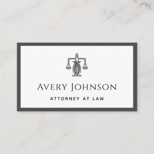 Classic Law Lawyer Schalen Logo Grijs & Wit Vet Visitekaartje