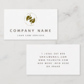 Classic Lawn Care Services Leaf Logo Minimalistisc Visitekaartje (Voorkant / Achterkant)
