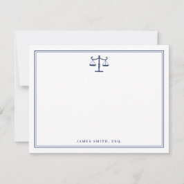 Classic Lawyer Note Kaart met Schalen van Gerechti Notitiekaartje