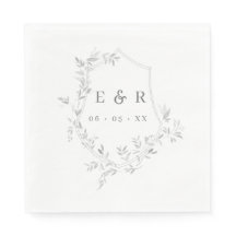 Classic Leafy Crest Wedding Monogram