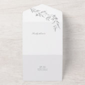 Classic Leafy Monogram Crest Wedding All In One Uitnodiging (Buitenkant)