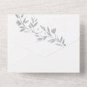 Classic Leafy Monogram Crest Wedding All In One Uitnodiging (Achterkant)