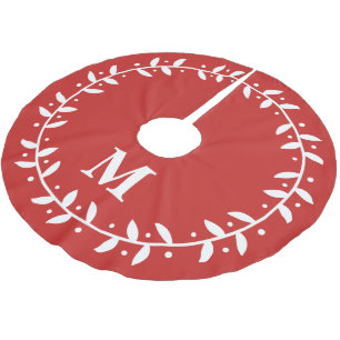 Classic Leafy Wreath & Familie Initiaal Letter Kerstboom Rok