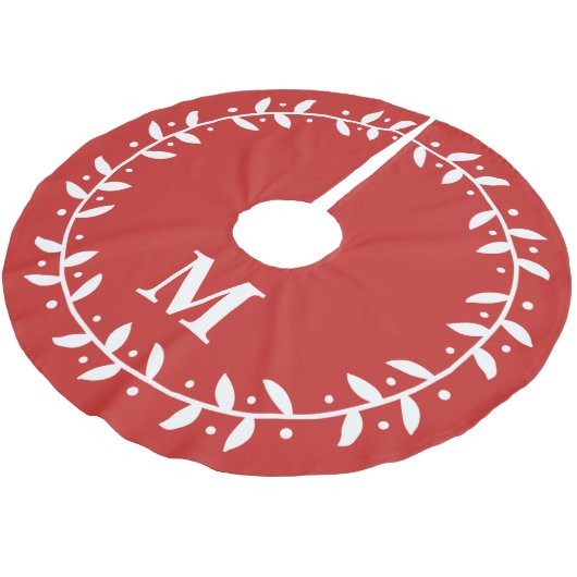 Classic Leafy Wreath & Familie Initiaal Letter Kerstboom Rok (Gekanteld)