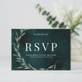 Classic Leaves droamy drama EMERALD rsvp Kaartje (Staand voorkant)