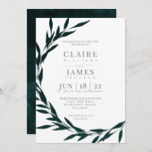 Classic Leaves dromerig drama Emerald Green, Invit Kaart (Voorkant / Achterkant)