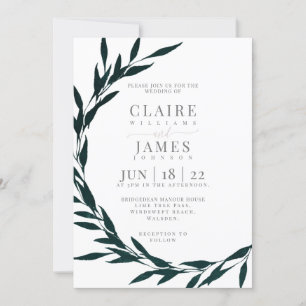 Classic Leaves dromerig drama Emerald Green, Invit Kaart