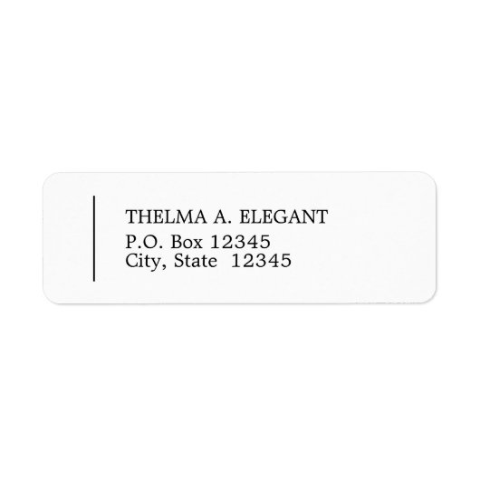 Classic Left Aligned Return Address Label (Voorkant)