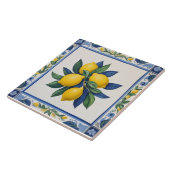 Classic Lemons Blue Green Yellow White Traditional Tegeltje (Zijkant)