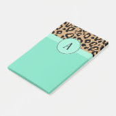 Classic leopard Monogramed Post It Notes (Schuin)