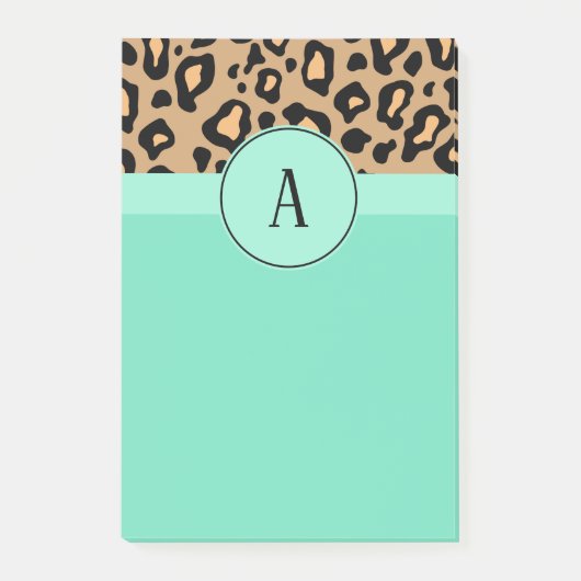Classic leopard Monogramed Post It Notes (Voorkant)
