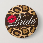 Classic Leopard Print Bride Button (Voorkant)