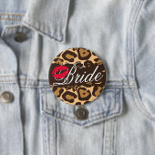 Classic Leopard Print Bride Button (In situ)