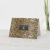 Classic leopard Print Custom Monogram Name Bedankkaart (Achterkant)
