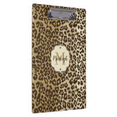 Classic leopard Print Custom Monogram Name Klembord (Rechts)