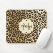 Classic leopard Print Custom Monogram Name Muismat (Met muis)