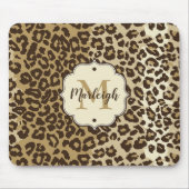 Classic leopard Print Custom Monogram Name Muismat (Voorkant)
