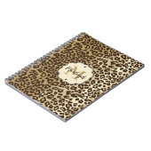 Classic leopard Print Custom Monogram Name Notitieboek (Linkerzijde)
