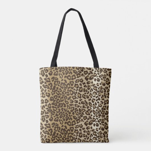 Classic leopard Print Custom Monogram Name Tote Bag (Achterkant)