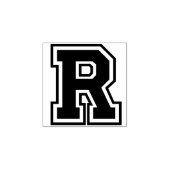 Classic Letter R Monogram Initiaal Rubberstempel (Afrduk)