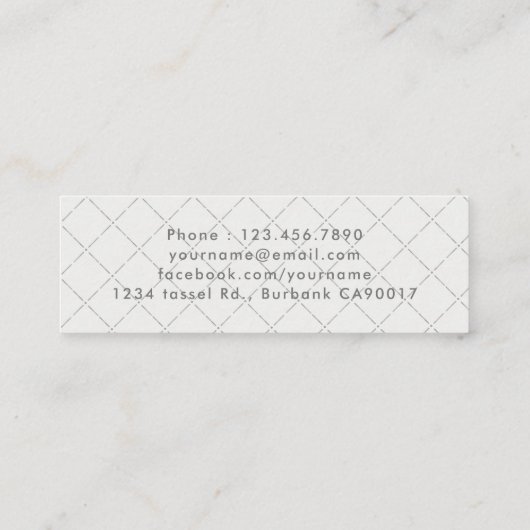 Classic Lichtgrijs Afstuderen Insert Naam Kaart Mini Visitekaartje (Achterkant)