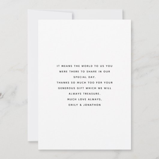 Classic Liefde Bedankt Foto Bruiloft Dank u Kaart (Achterkant)