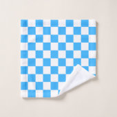 Classic light blue checkerboard bad handdoek (Wasdoekje)