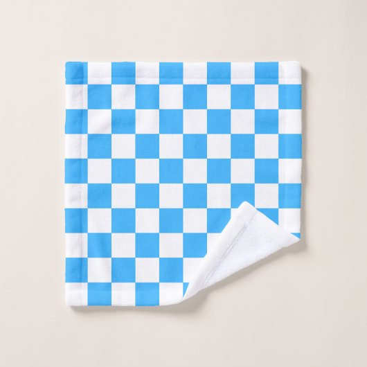 Classic light blue checkerboard  bad handdoek (Wasdoekje)