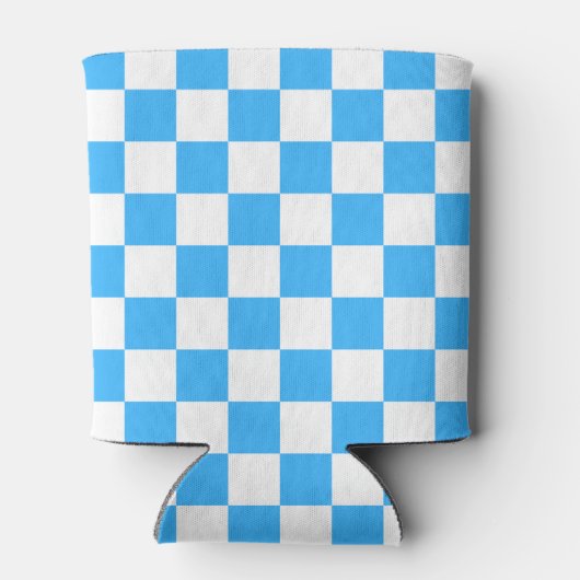 Classic light blue checkerboard  blikjeskoeler (Achterkant)